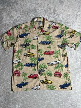David Carey Ford Mustang Hawaiian Shirt XL All Over Print